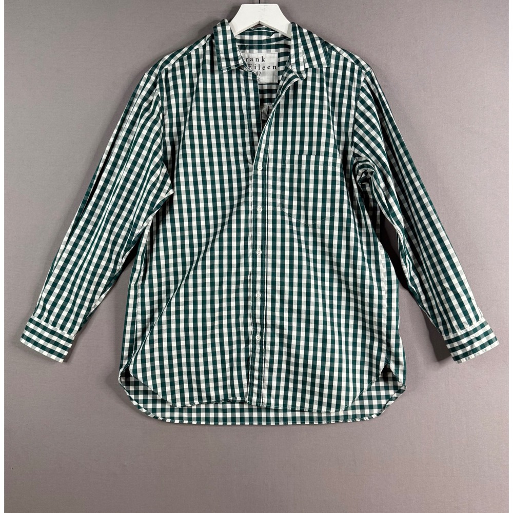 Frank & Eileen Joedy Button Up Womens M Green Gingham Check Cotton Shirt